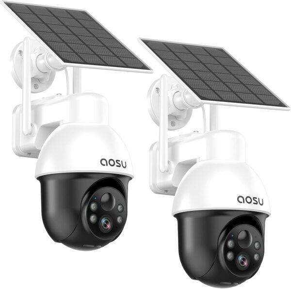 AOSU 5MP Solar Security Camera D1 SE Outdoor with Color Night Vision - 2 cam set - Image 2