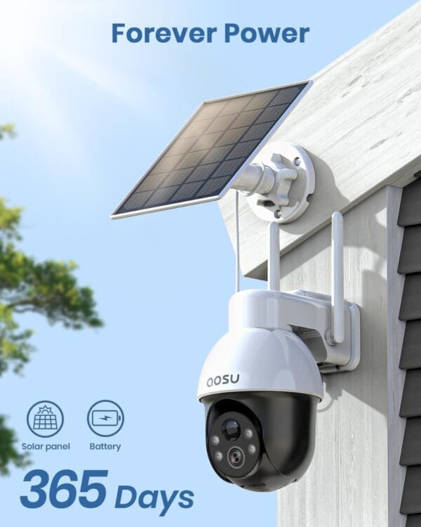 AOSU 5MP Solar Security Camera D1 SE Outdoor with Color Night Vision - 2 cam set - Image 5